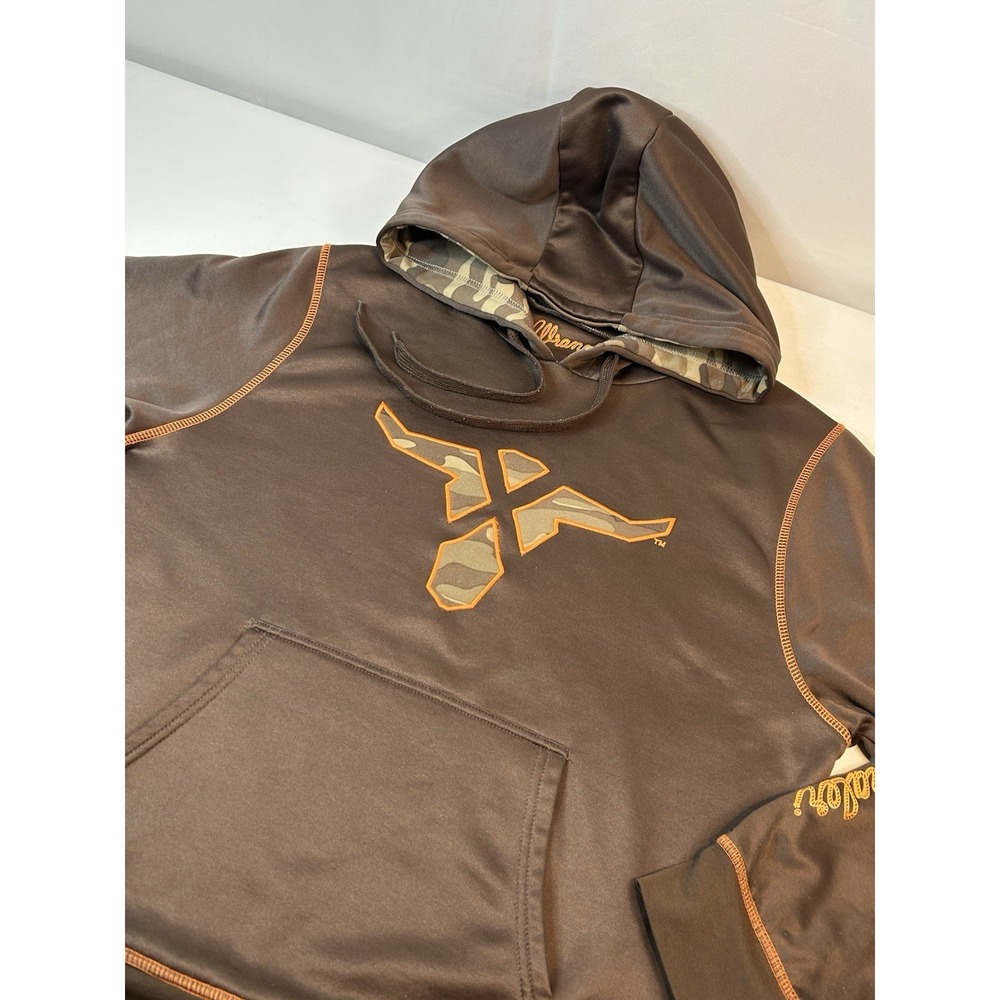 Wrangler 20X Hoodie Brown Orange Print Camo Mens Medium 20X167E